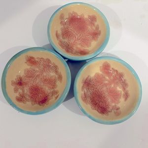 Pier 1 Set Of 3 Fiona Small Dishes Dip/sushi/sides  Ceramic Floral Cottage Core